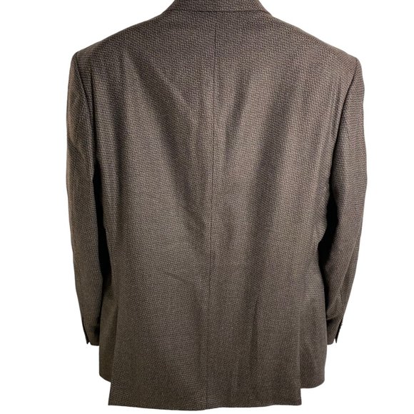 Joseph Abbound Silk Wool Blazer Jacket 46 Brown Blue 2 Button Lined Pockets - Picture 4 of 6